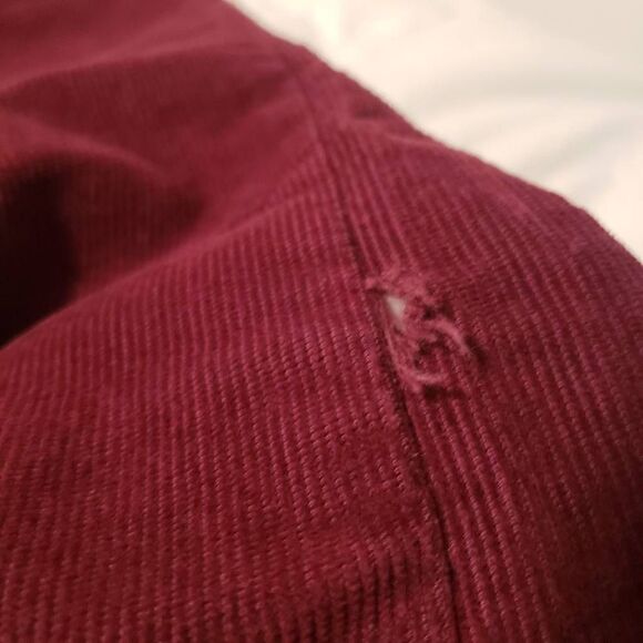Current/Elliott Burgundy Corduroy Raw Hem Pants 28 - Picture 8 of 8